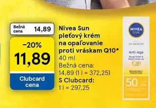 Nivea - pleťový krém na opalovanie proti vráskam Q10*
