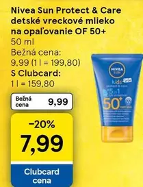 Nivea - detské vreckové mlieko na opalovanie OF 50+