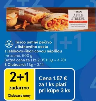 Tesco jemné pečivo z lístkového cesta s jablkovo-škoricovou náplňou