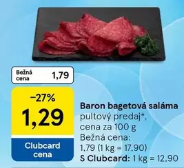 bagetová saláma pultový predaj