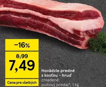 Hovädzie predné s kosťou - hruď chladené