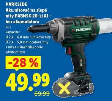 Aku nitovač na slepé nity PABNSG 20-Li A1 - bez akumulátora