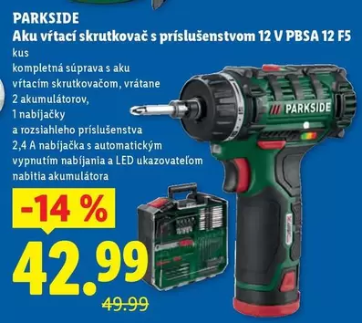 Aku vŕtací skrutkovač s príslušenstvom 12 V PBSA 12 F5