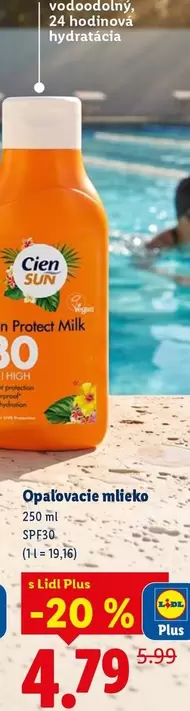Opalovacie mlieko SPF30