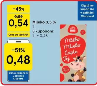Mlieko 3,5 %