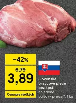 Slovenské bravčové plece bez kosti