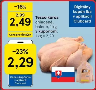 Tesco kurča chladené, balené