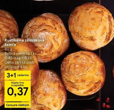 Rustikálna zemiaková žemľa
