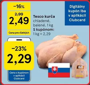 Tesco kurča chladené, balené
