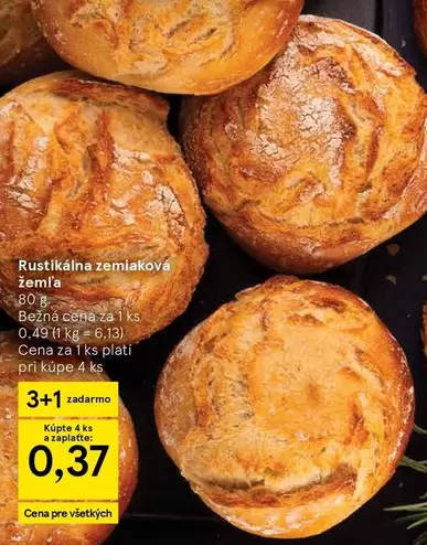 Rustikálna zemiaková žemľa