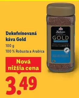 Dekofeínovaná káva Gold