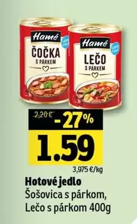 Čočka s párkem, Lečo s párkem