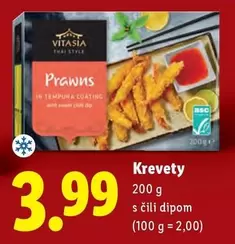 Prawns in tempura coating with sweet chili dip