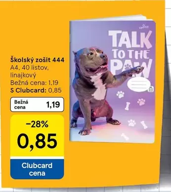 Školský zošit 444 A4, 40 listov, linajkový