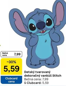 Stitch - Detský tvarovaný dekoračný vankúš