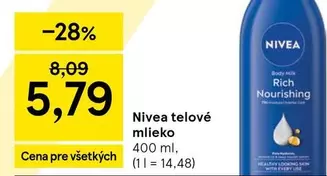 Nivea - telové mlieko
