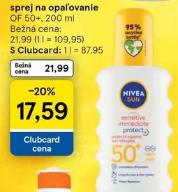 Nivea - sprej na opalovanie OF 50+