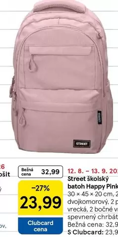 Pink - Street školský batoh Happy