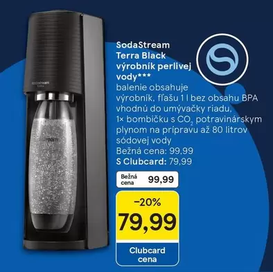 Stream - Terra Black výrobník perlivej vody