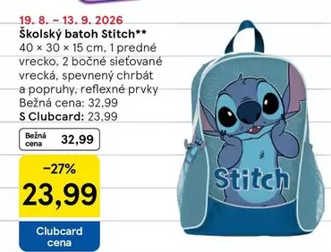 Stitch - Školský batoh