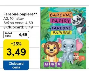 Farebné papiere A3, 10 listov