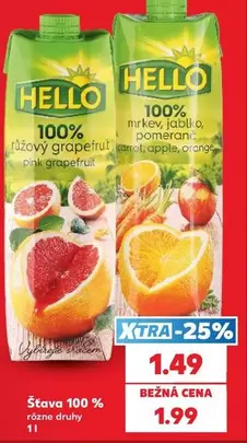 Pink - 100% šťavnatý grapefruit, 100% mrkev, jablko, pomeranč
