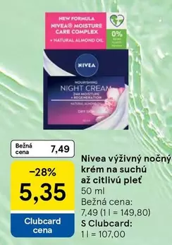 Nivea - Výživný nočný krém na suchú až citlivú pleť