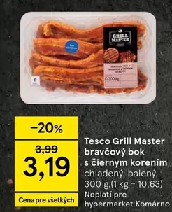 Tesco Grill Master bravčový bok s čiernym korením