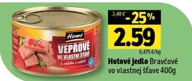 Hotové Jedlo Bravčové vo vlastnej šťave