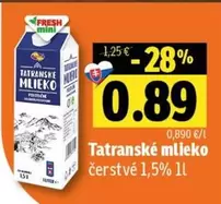 Tatranské mlieko čerstvé