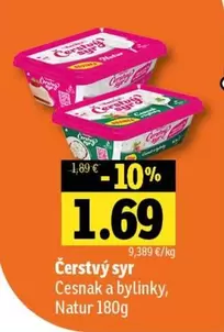 Čerstvý syr Cesnak a bylinky