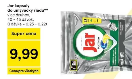 Jar kapsuly do umývačky riadu