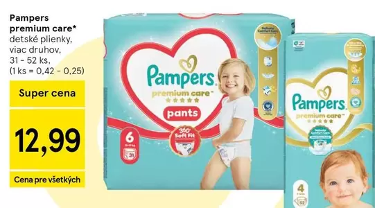 Pampers premium care detské plienky