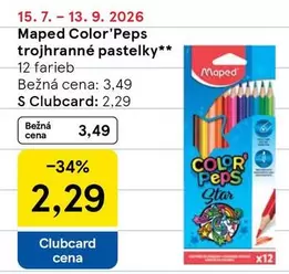 Star - Maped Color'Peps trojhranné pastelky