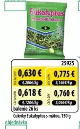 Cukríky Eukalyptus s mätou, 150 g
