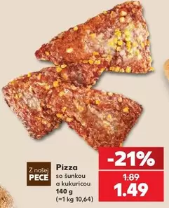 Pizza so šunkou a kukuricou