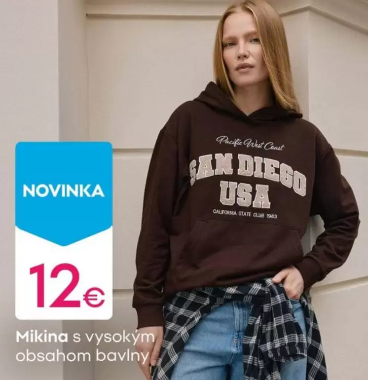 Mikina s vysokým obsahom bavlny