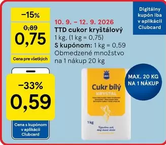 TTD cukor kristályos
1 kg