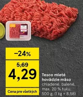 mleté hovädzie mäso