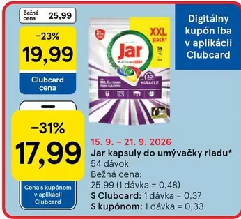 Jar kapsuly do umývačky riadu