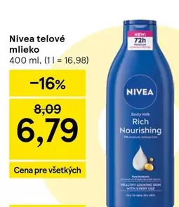 Nivea - telové mlieko