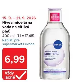 Nivea - micelárna voda na citlivú pleť
