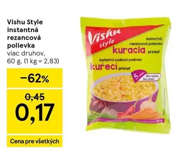 instantná rezancová polievka