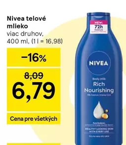 Nivea - telové mlieko