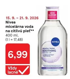 Nivea - micelárna voda na citlivú pleť