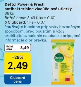Dettol - Power & Fresh antibakteriálne viacúčelové utierky