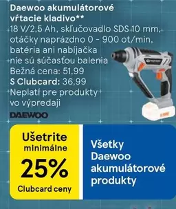akumulátorové vŕtacie kladivo