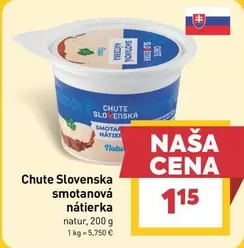 Chute Slovenska smotanová nátierka natur