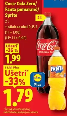 Coca Cola - Coca-Cola Zero / Fanta pomaranč / Sprite