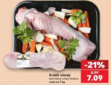 Králík mladý bez hlavy a bez drobov